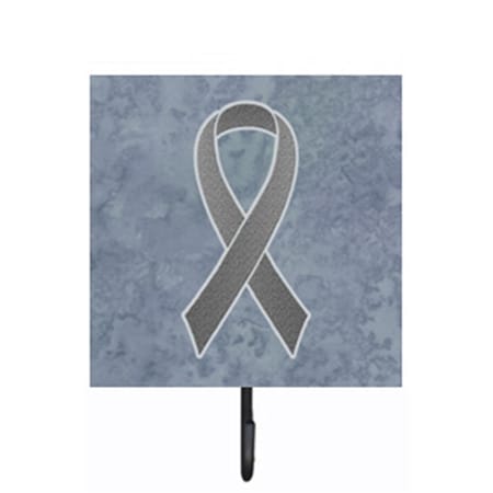 Micasa 4.25 W x 7 H In. Grey Ribbon for Brain Cancer Awareness Leash or Key Holder MI254520